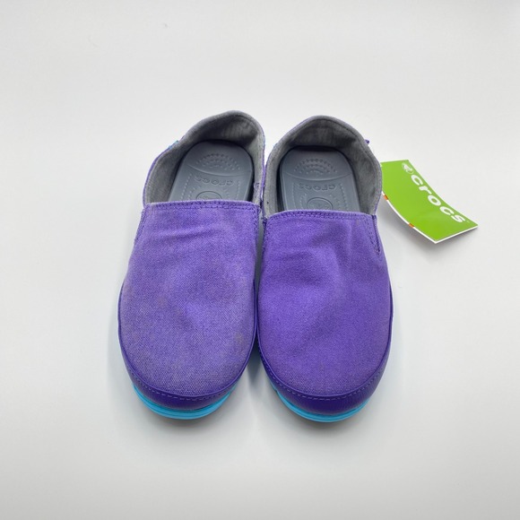 Crocs Stretch Sole Loafer W Purple Electric Blue Women's Size W6 Shoes - Picture 1 of 9